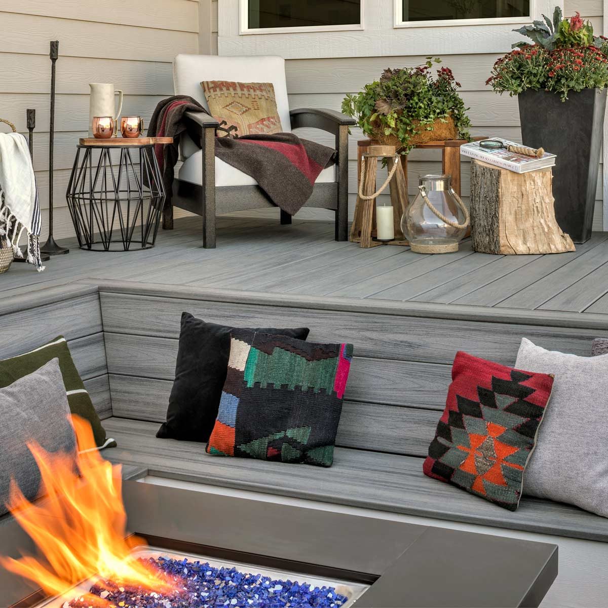 Trex Deck Ideas For Any Outdoor Space, Propane Fire Pit On Trex Deck