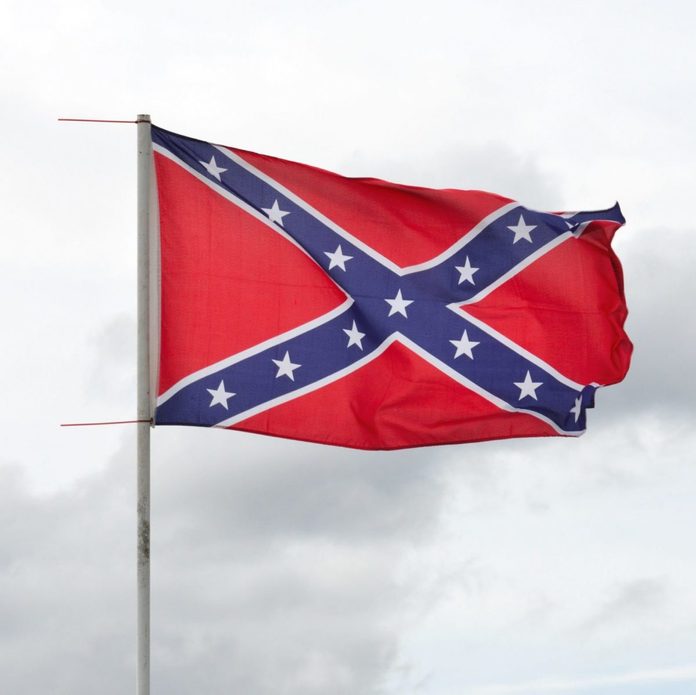 Confederate flag flying