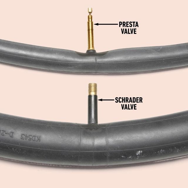 Bike tire valve types - presta and Schrader