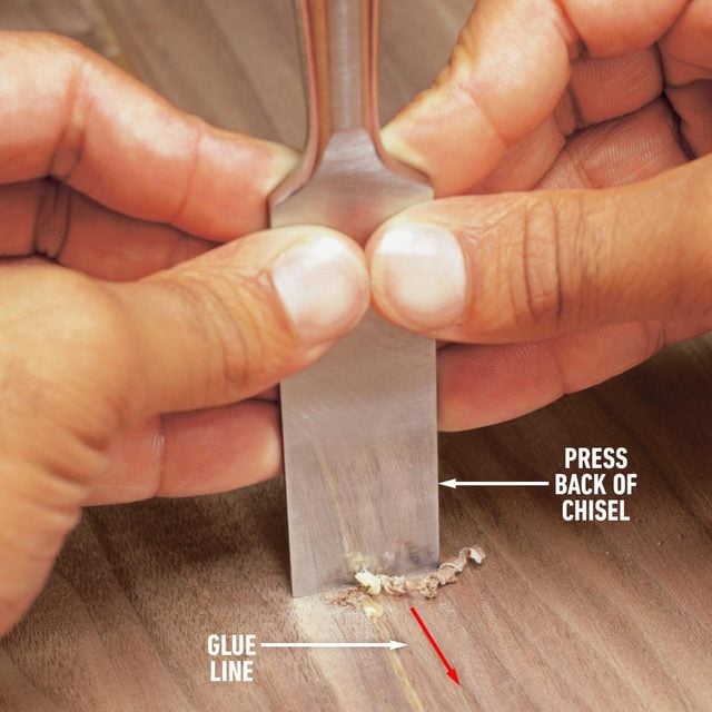 How To Use A Wood Chisel Scrape a glue joint