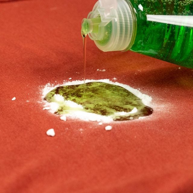 cover stain with dish soap