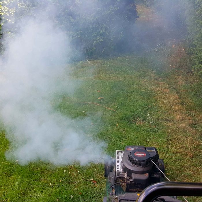 White Smoke Coming from Lawn Mower 