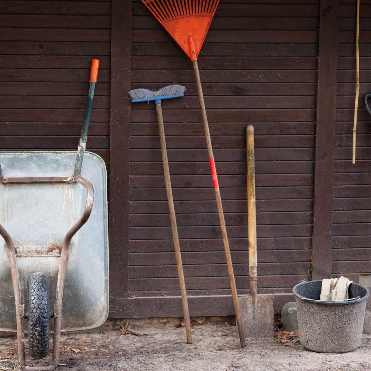 Garden tools wheel barrow