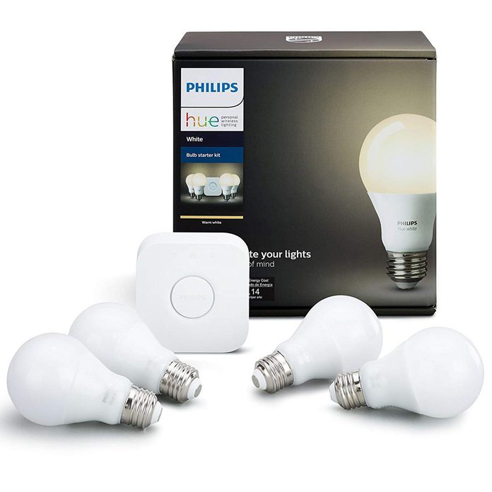 Philips Hue White A19 60W Equivalent LED Smart Bulb Starter Kit