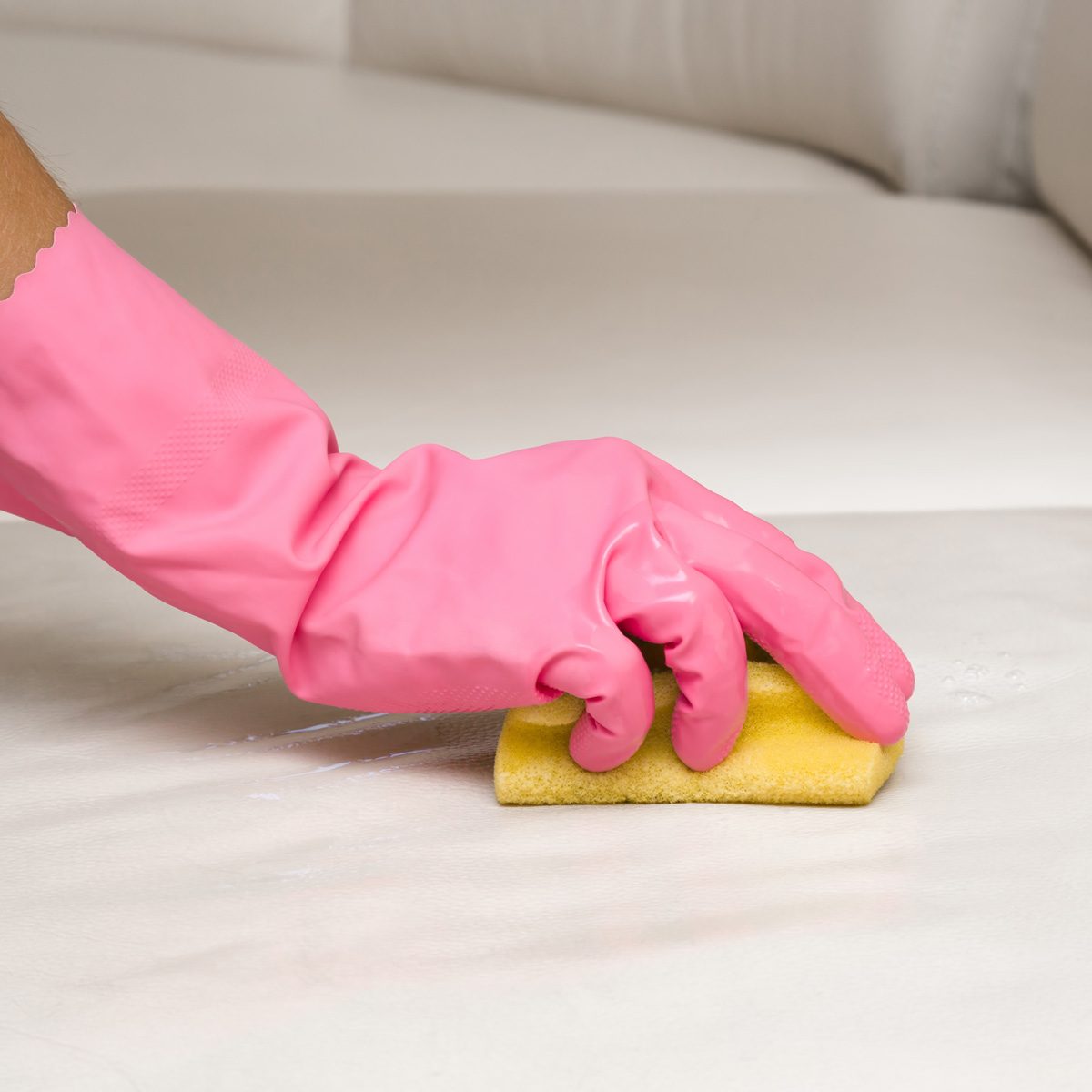 Cleaning-leather-sofa-with-sponge