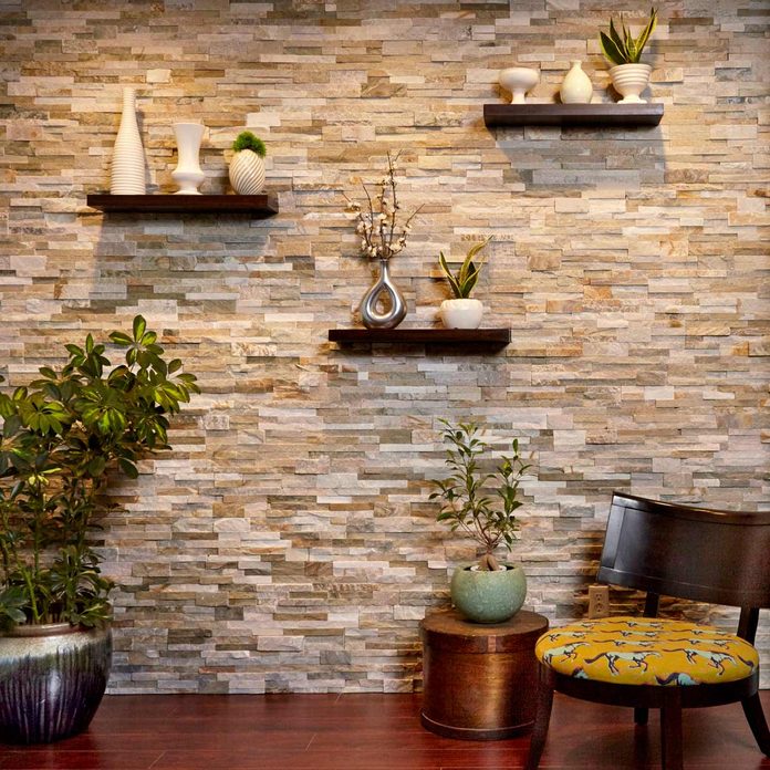 Faux stone wall