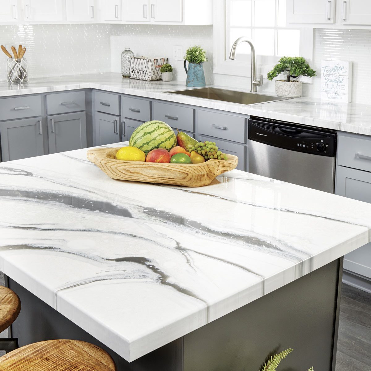 diy epoxy countertops are durable, have crystal clear look and cheap countertops