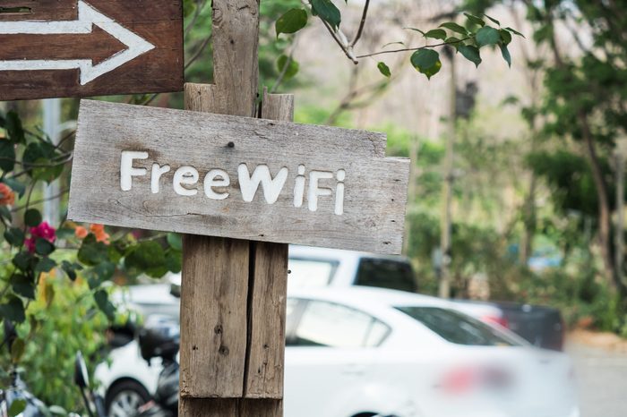 Free Wifi zone sign
