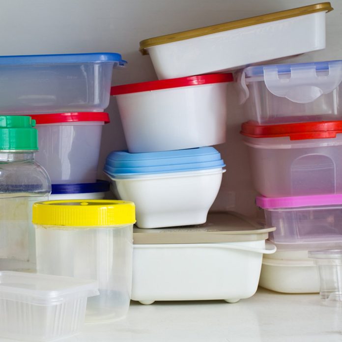 Reusable plastic container in the larder; Shutterstock ID 114016396