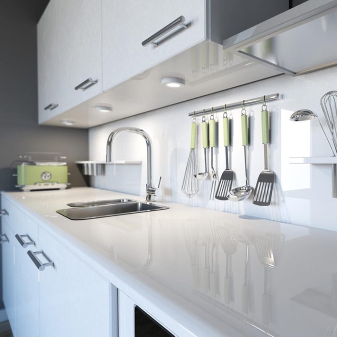 Modern white kitchen clean interior design; Shutterstock ID 119843548