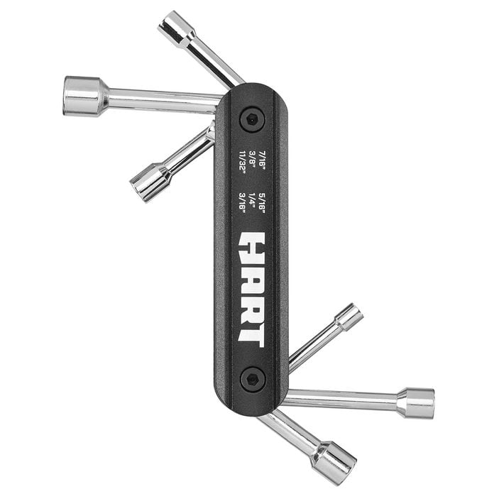 HART 6-Piece Folding Nut Drivers SAE with Durable Housing