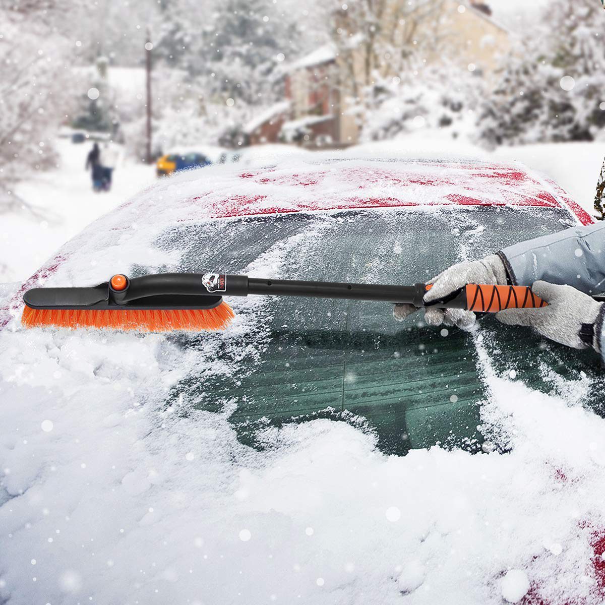 Scratch-free SUPERFA Ice Scraper for car plow-like Snow Scraper Heavy-duty Frost Snow Ice Removal for Windows Easily Storage Works Best on Any Size Vehicle. 