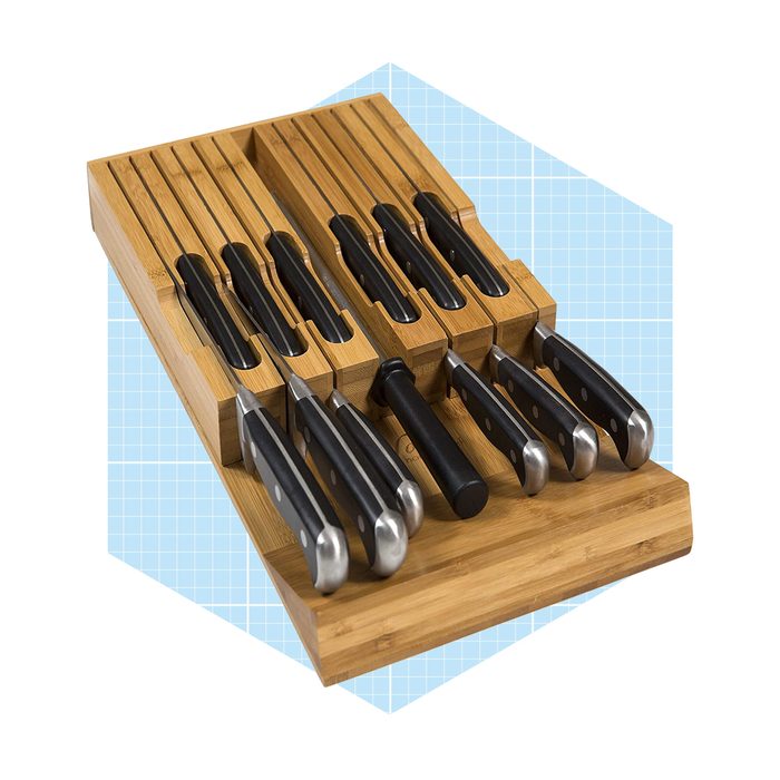In Drawer Bamboo Knife Block Holds Ecomm Amazon.com