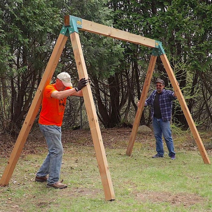 How To Build An Easy Diy Swing Set Family Handyman - Diy A Frame Swing Set Kit