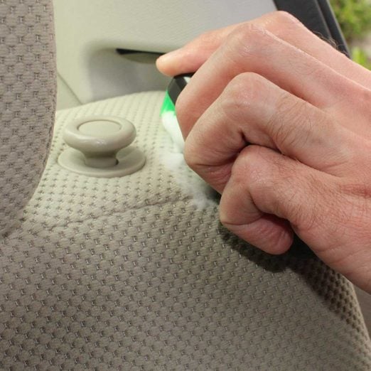 Scrubbing a cloth car seat
