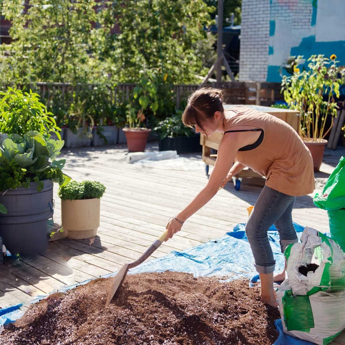 Mixing Compost And Soil