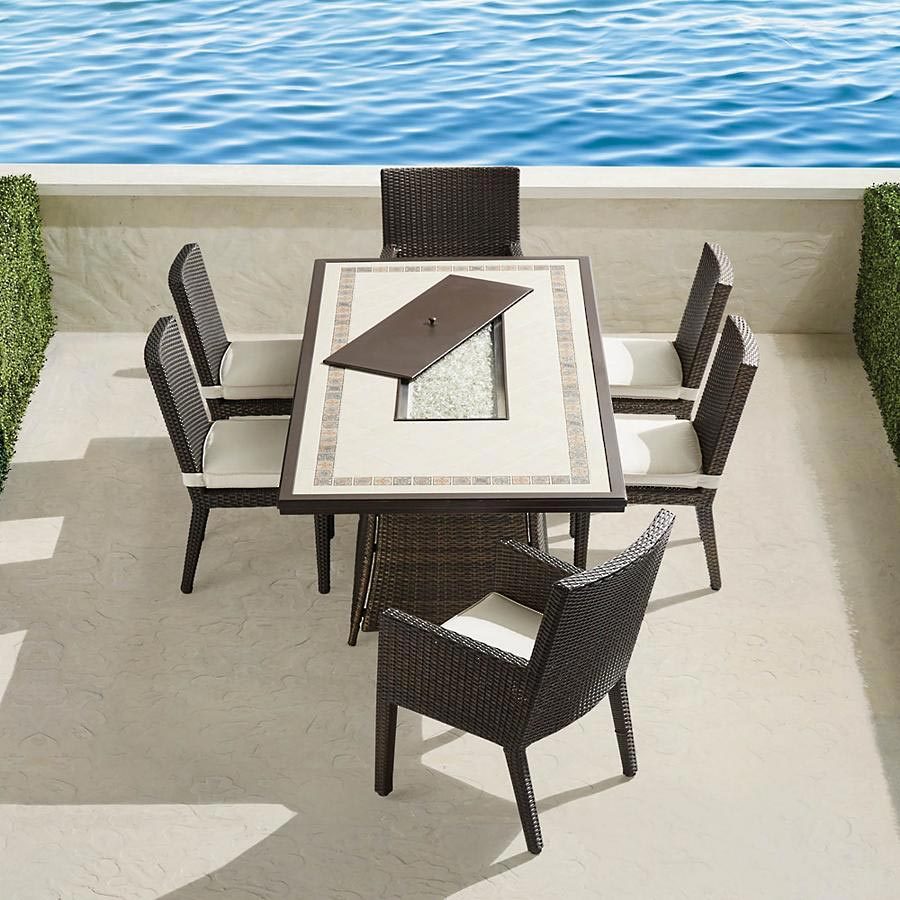 Palermo 7 Piece Dining Fire Table Set