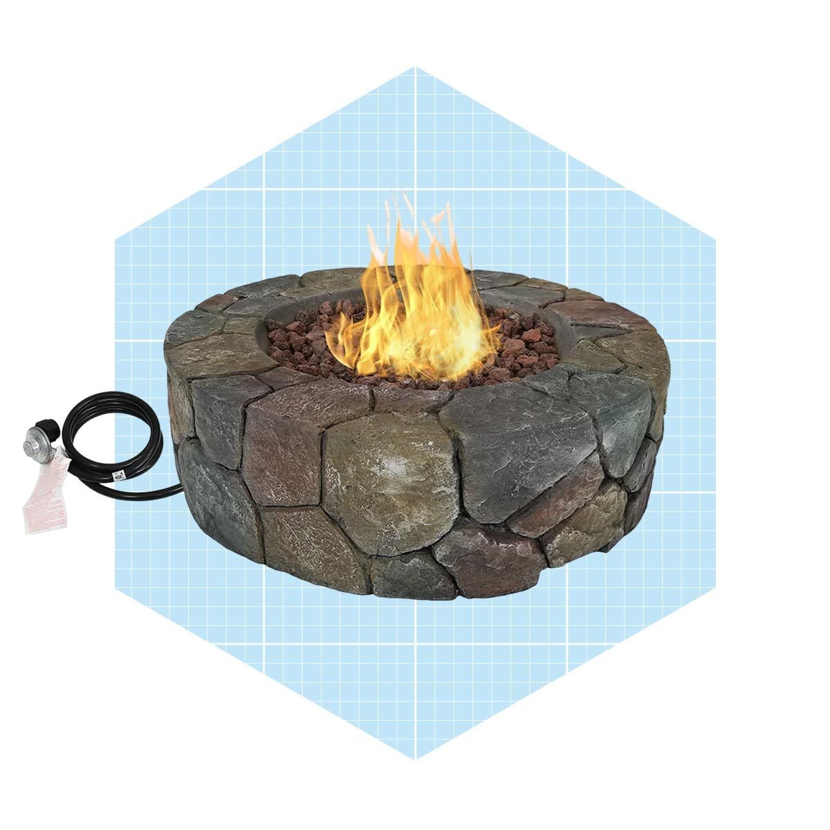 Sunnydaze Outdoor Cast Stone Fire Pit With Lava Rocks