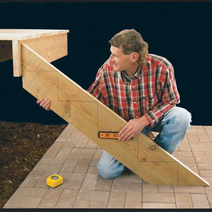 Building deck stairs