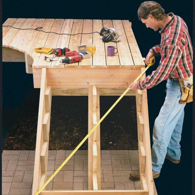Building deck stairs