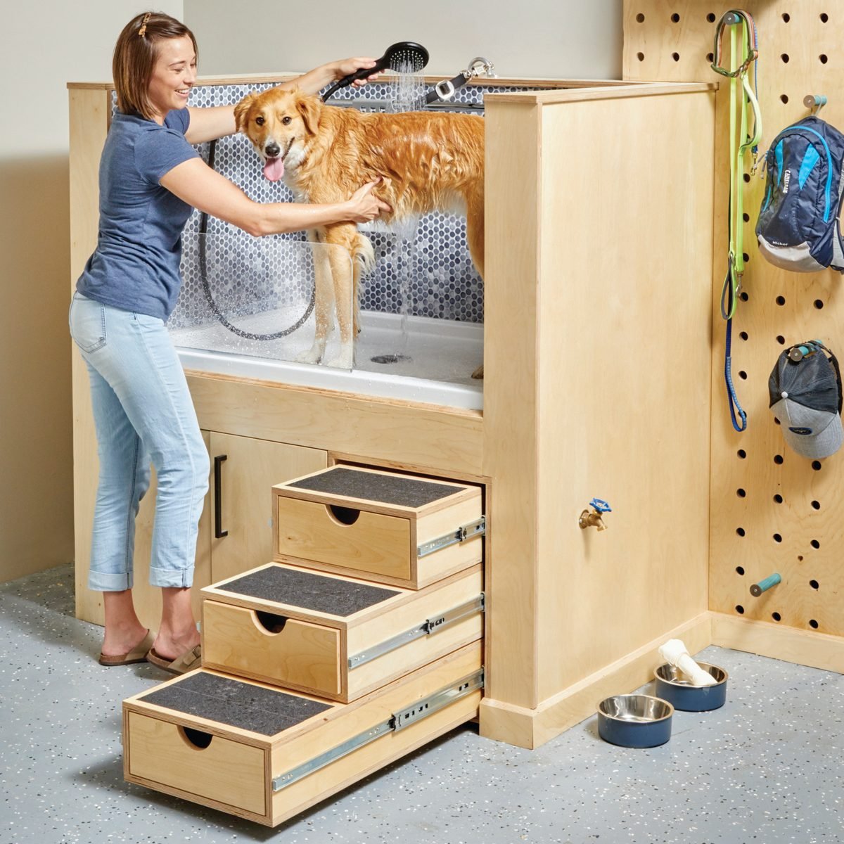 diy dog shower station