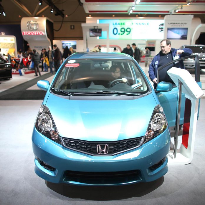 2017 Honda Fit with crowd at the Canadian International Auto Show