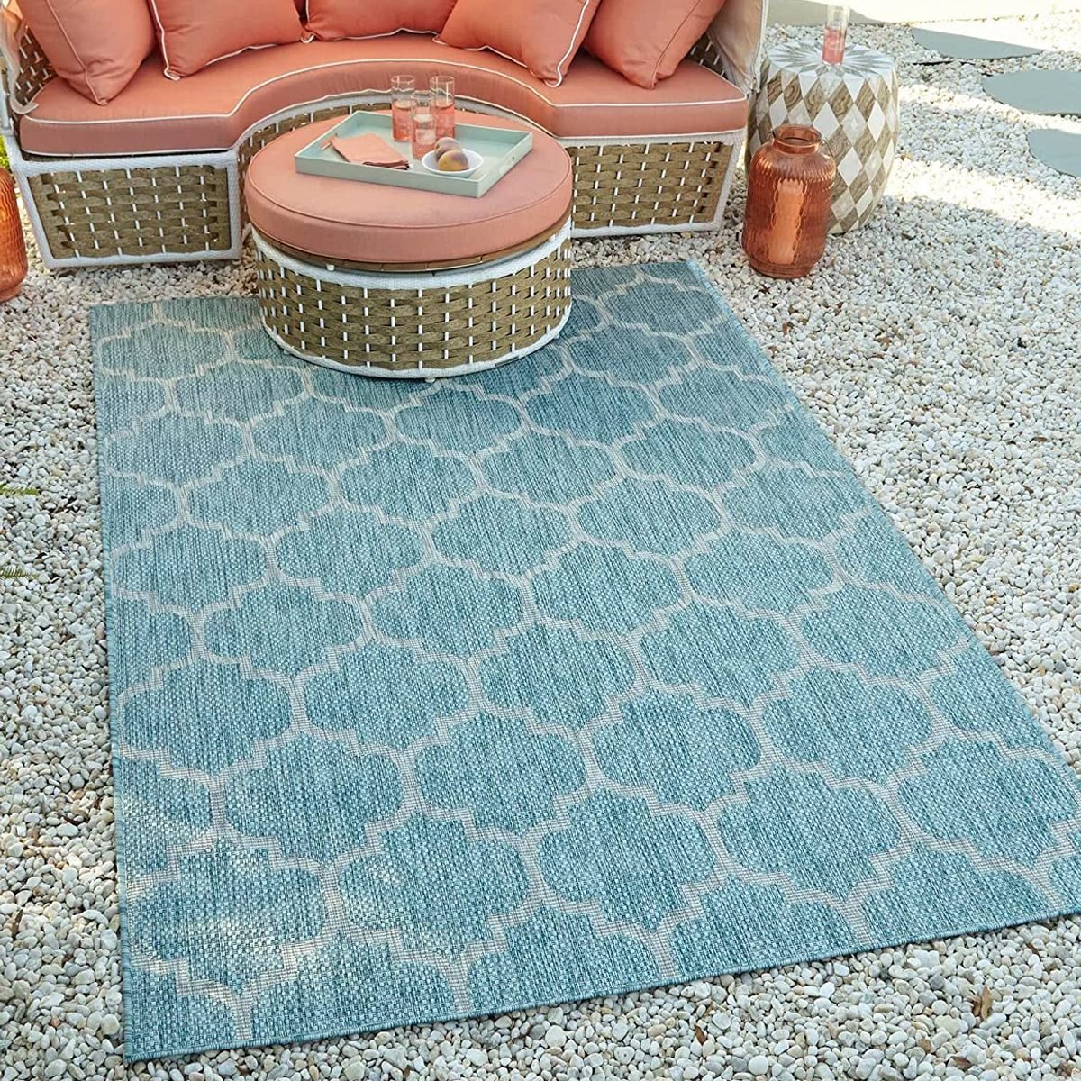 Unique Loom Trellis Collection Area Rug Lattice Design, Moroccan Inspired For Indoor Outdoor Décor Ecomm Amazon.com