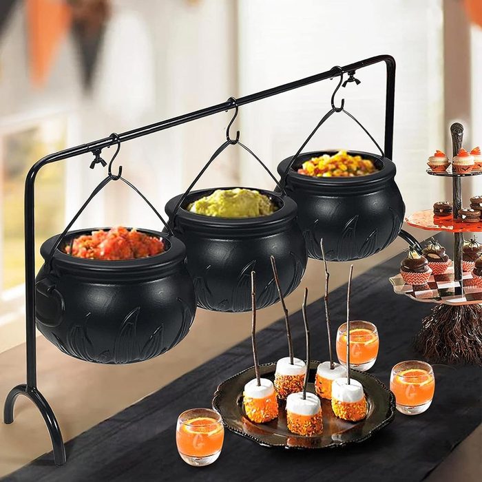 Witches Cauldron Serving Bowls On Rack