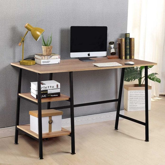 Simple desk with shelves