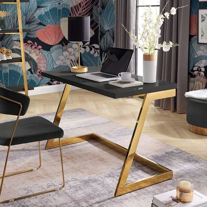 Bold metallic desk