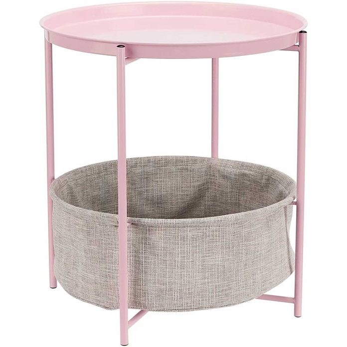Pink round nightstand