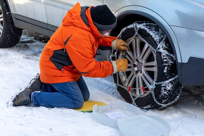 Putting On Snow Chains