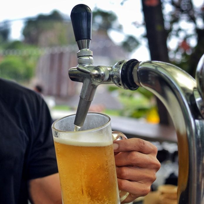 Pouring beer from a kegerator