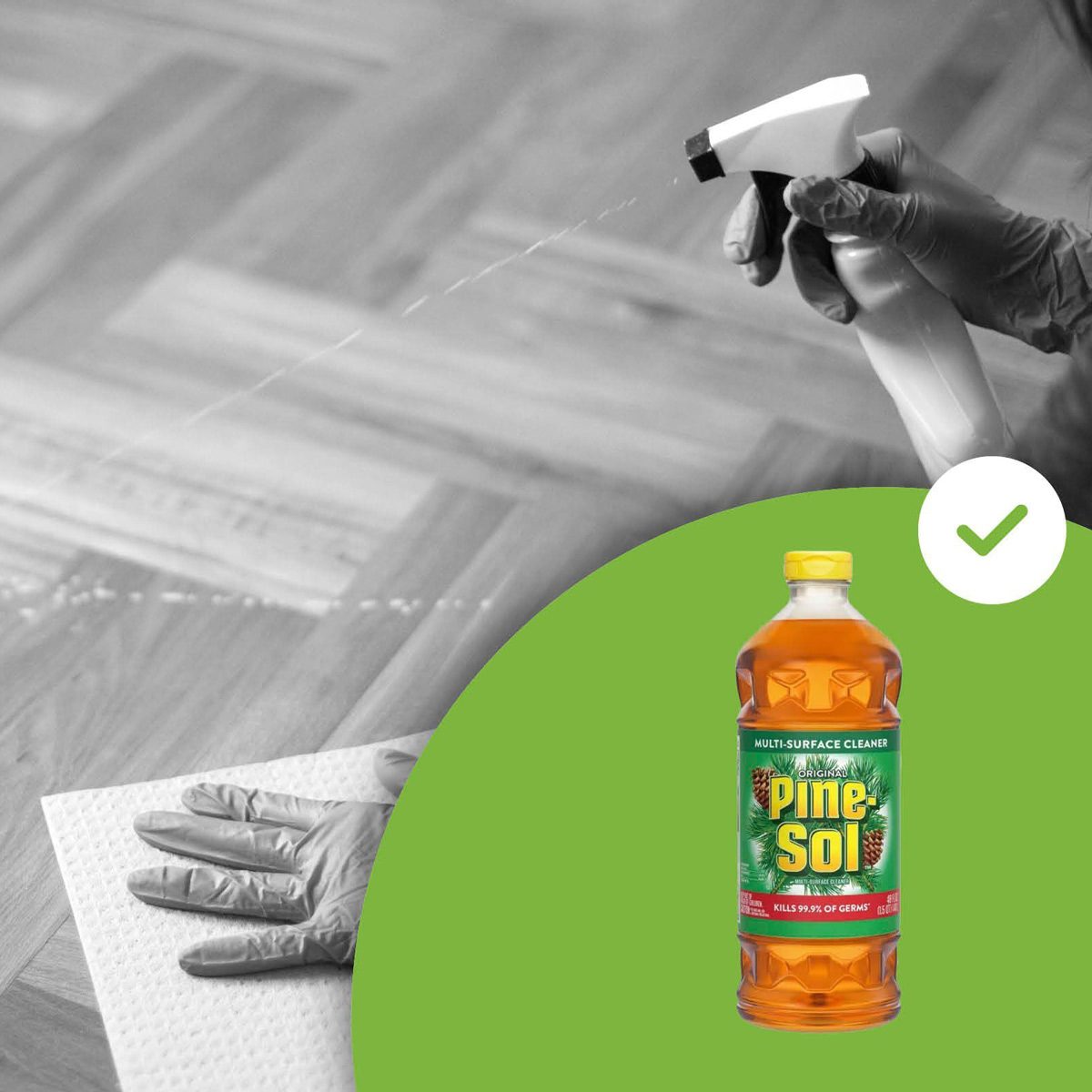 cleaning floors with pine sol
