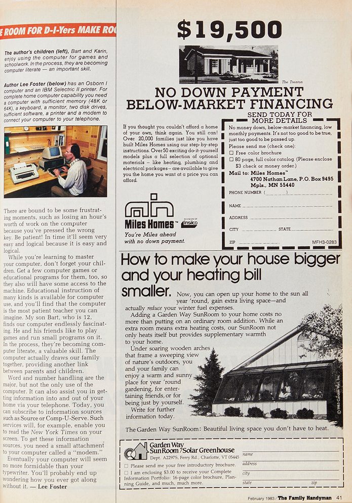 Second page of vintage Family Handyman magazine spread: "Can a Computer Help You?"