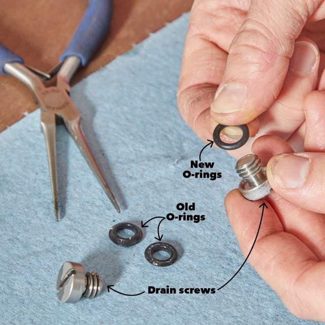 Replace Drain Screw O-Rings