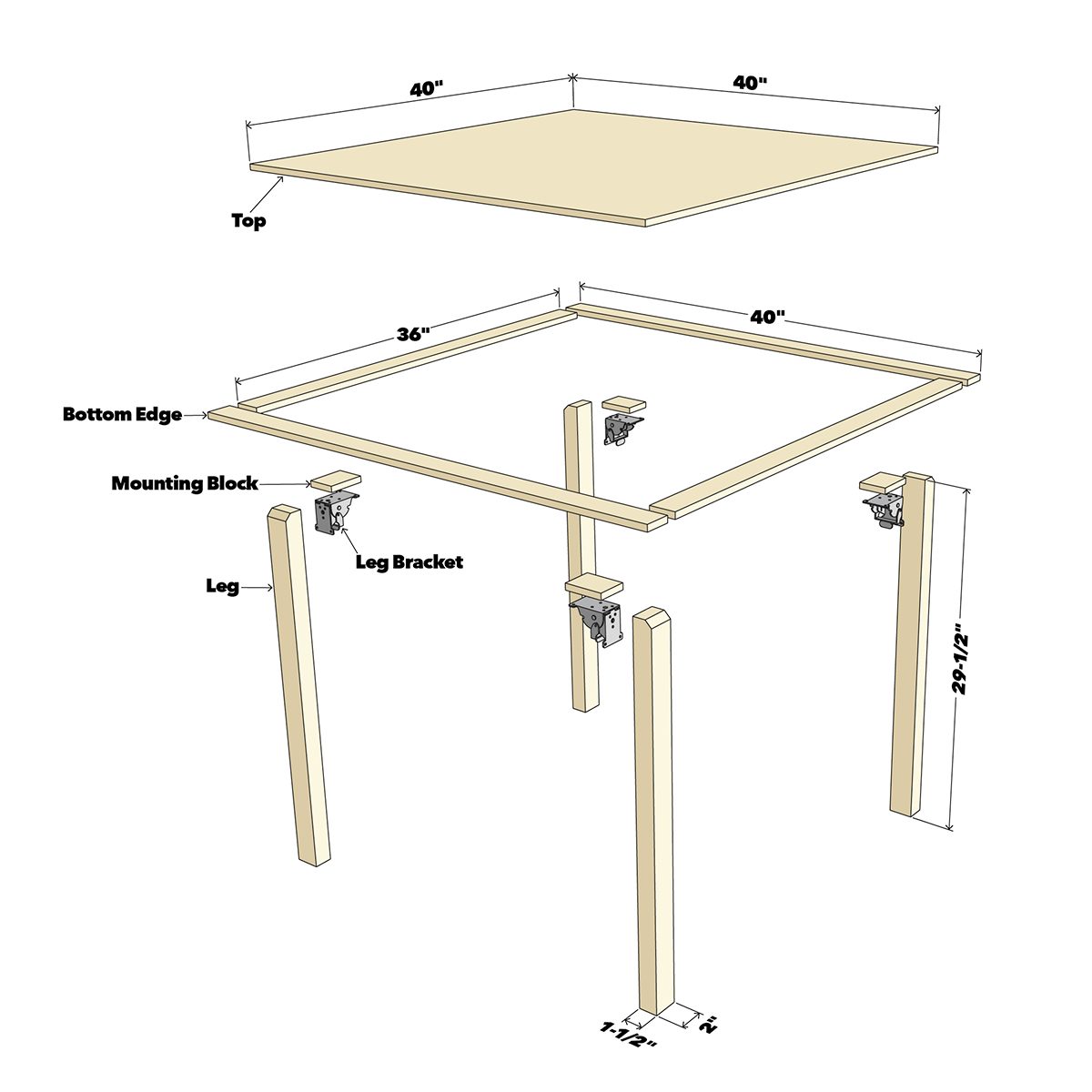 How To Build An Easy Diy Folding Table Family Handyman