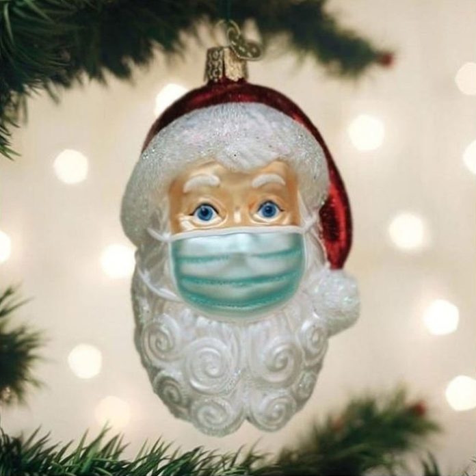 Masked Santa ornament