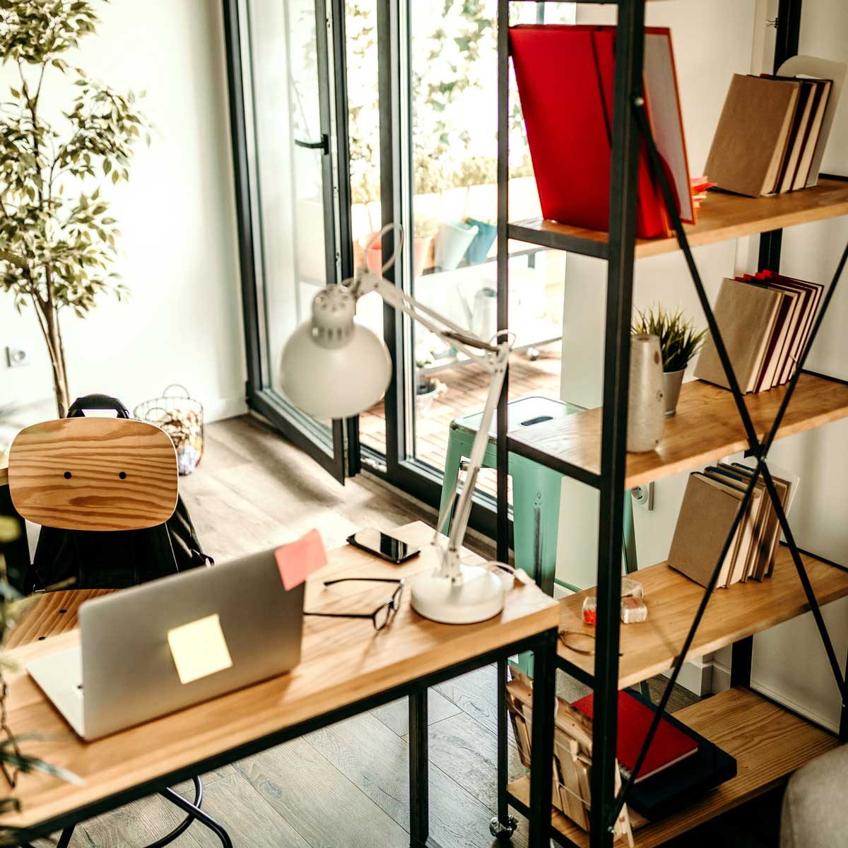 Bookshelf in a small office