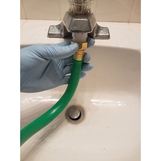 Connect the garden hose to a water source