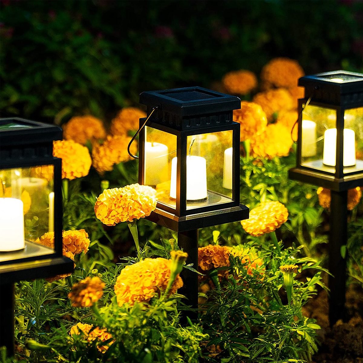 Solpex Solar Pathway Lights 8 Pack Led Outdoor Hanging Lanterns Garden Solar Lights With Stake For Walkway Ecomm Amazon.com