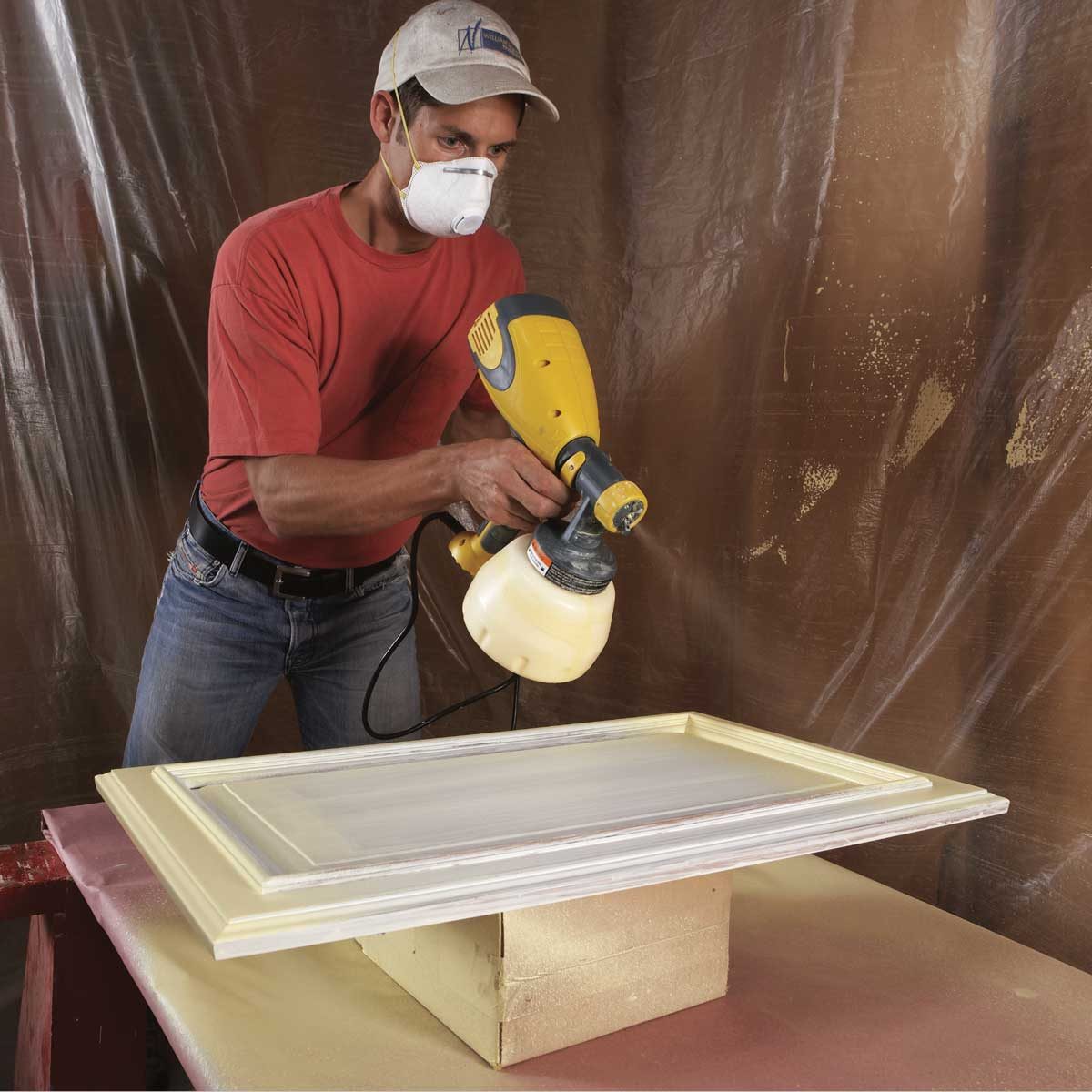 Spraying Cabinet Doors Hanging. Make Your Own Cabinet Painting Tools! 