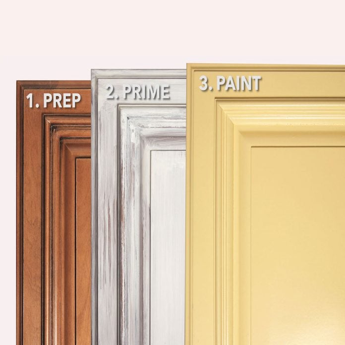 How To Spray Paint Kitchen Cabinets Diy Family Handyman - Spray Paint Colors For Kitchen Cabinets