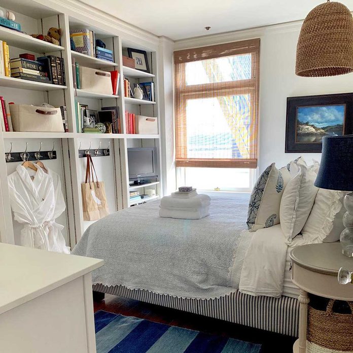 Bedroom with shelves