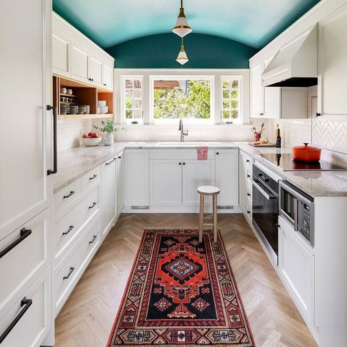 Bold Teal Ceiling Courtesy Kevintwittyinteriors Instagram