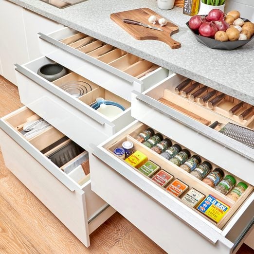 Multi-purpose Right Angle Drawer Organizer - Kitchen Cabinet