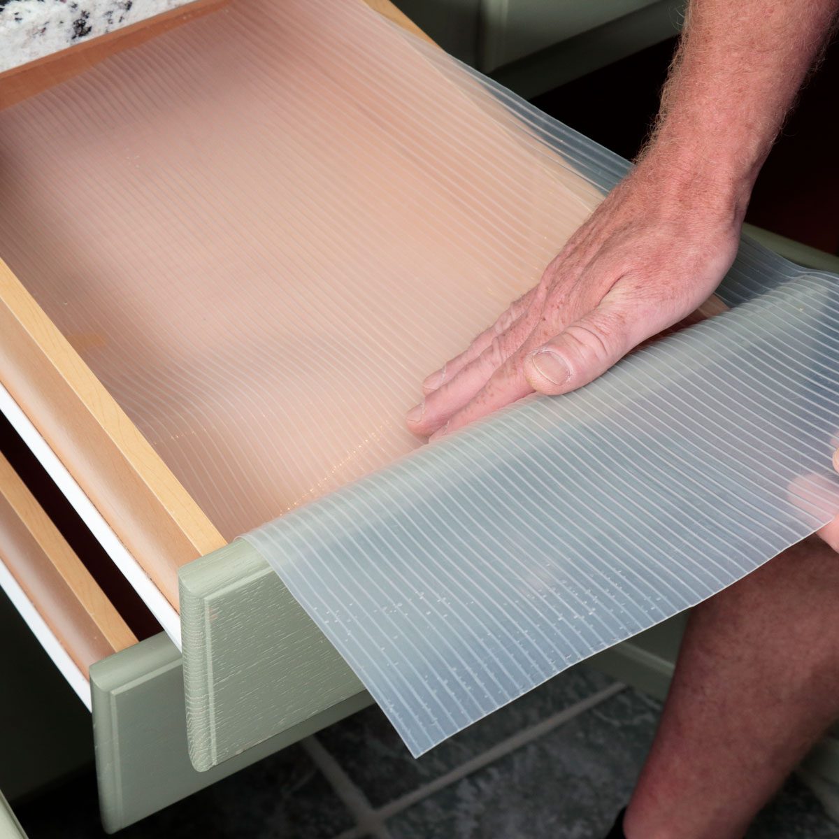1 Roll Kitchen Drawer Liner Clear Shelf Mat Cover Non Slip Grip