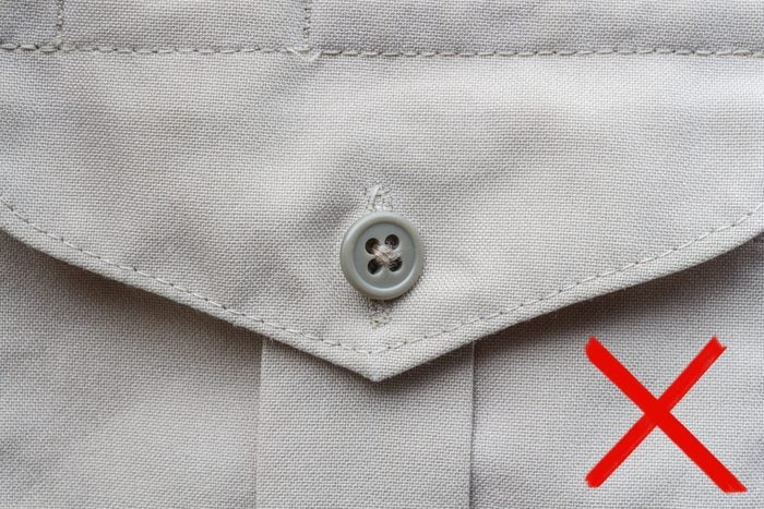 fastened button on a shirt