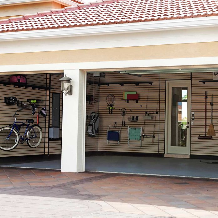 Garage with storage zones