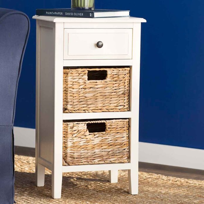 end table with storage baskets